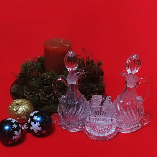 Spice set new 10 pieces, German vintage crystal