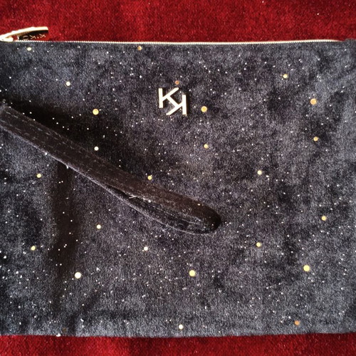 KIKO Milano velvet clutch with wrist strap, like new, black