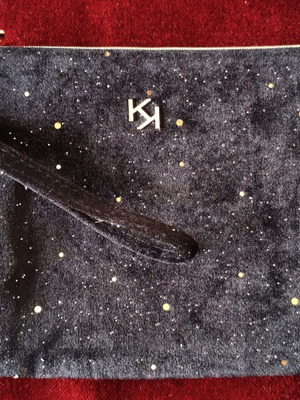 KIKO Milano velvet clutch with wrist strap, like new, black