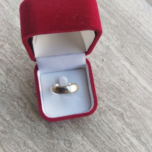Ring 950 hammered silver like new, size 56.5-57