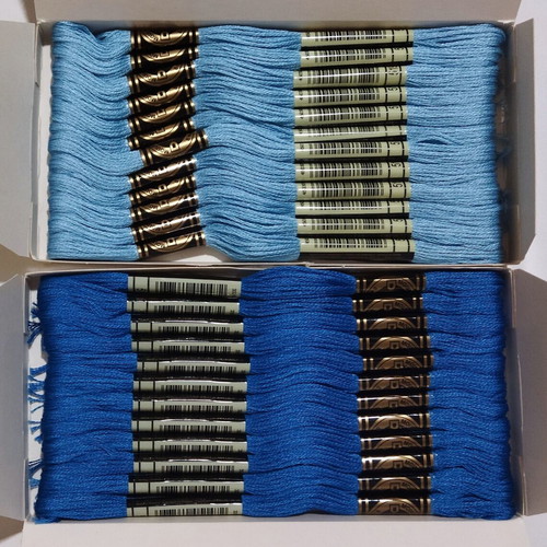 DMC Embroidery Floss Set 60 Pieces New with Fabrics