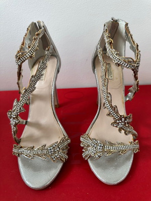 Carvela silver sandals used size 37 and Aldo black patent sandals size 37