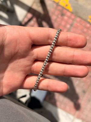 Silver bracelet 925 used, length 19cm, width 3mm