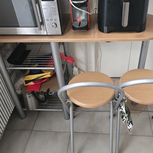 Kitchen counter 1.20 x 40 x 78 cm with stools set