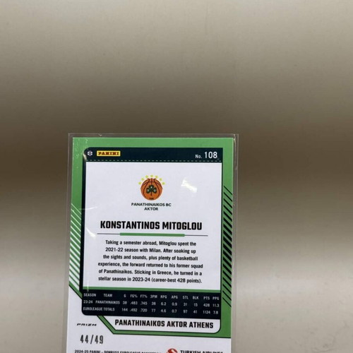 Donruss Euroleague Blue Optic Card Konstantinos Mitoglou used