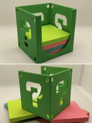 Holder 3D Print Mario Block Sticker Note Base