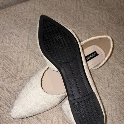 Women's ballet flats tweed style, size 41, new, white
