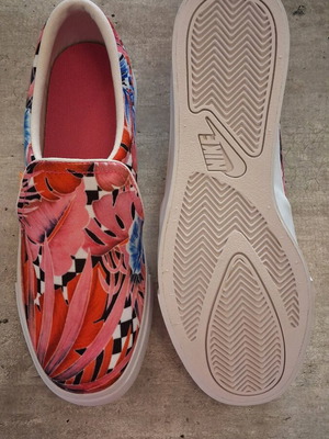 Nike Court Royale AC Slip-On shoes, tropical floral print, size 40