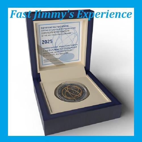 Official Silver Colored Proof 10 Euro Coin Ptolemy Astrolabe new