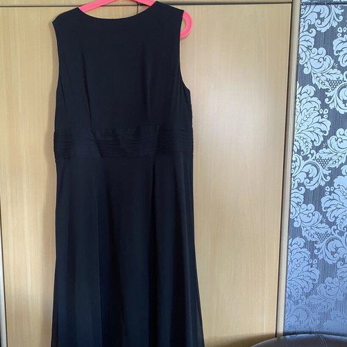 Black Elegant Midi Dress like new with embellished waist detail