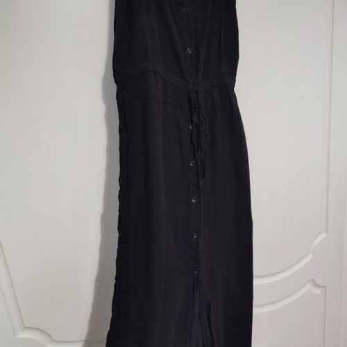 Black midi dress Anel used with waist tie