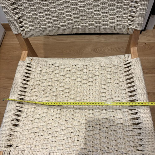 Julien dining chairs pack of 4 used, rubberwood and natural rope