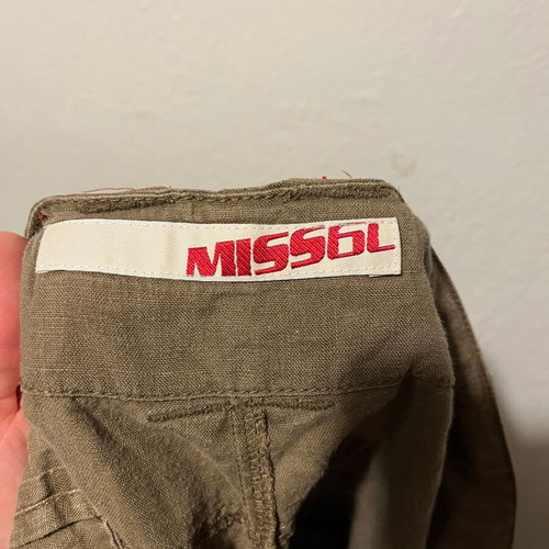 Miss Sixty Brown Linen Cargo Shorts used size 27