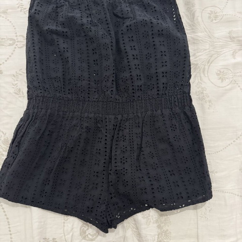 Black Strapless Playsuit Broderie Anglaise Size S-M Like New