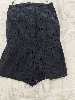 Μαύρο Strapless Playsuit Broderie Anglaise Μέγεθος S-M Σαν Καινούργιο