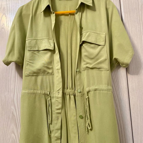 Bershka short dress used, light khaki