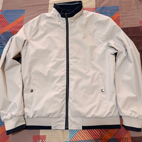 Reversible jacket new, size Medium, blue and beige