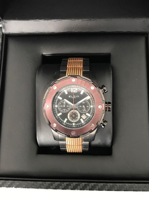 Elgin 55601.5 watch new with chronograph and stainless steel bracelet
