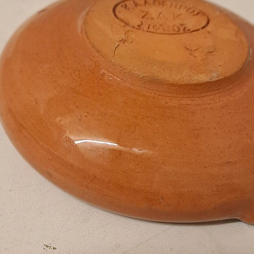 Painted clay ashtray like new from Sifnos