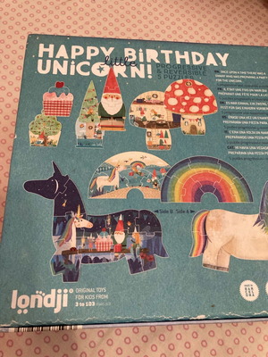 Puzzle set double-sided unicorn theme, like new, 2/4/6/8/10 pieces