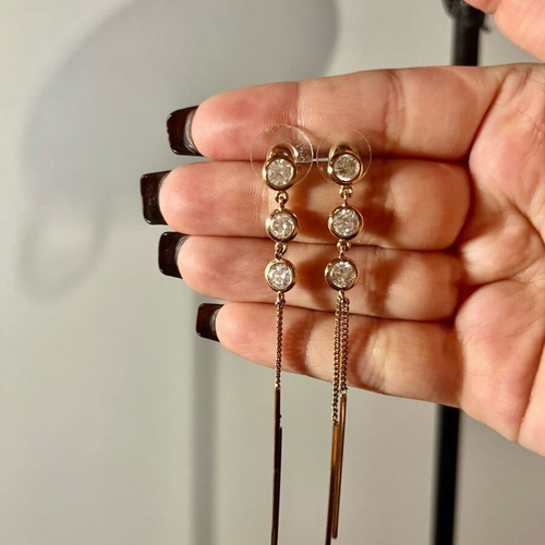 Glam evening earring new, rose gold