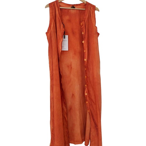 La Vaca Loca Dress S/M handmade dyed cotton orange