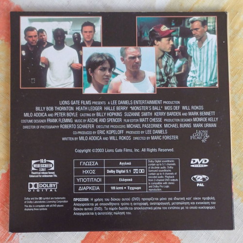 Monster's Ball DVD new, drama romantic film with subtitles