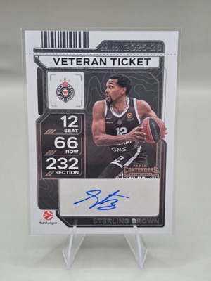 2025-26 Panini Contenders EuroLeague Sterling Brown Veteran Ticket autograph