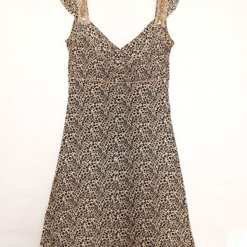 Liu Jo Summer Mini Dress S Leopard Print with Deep V Neck