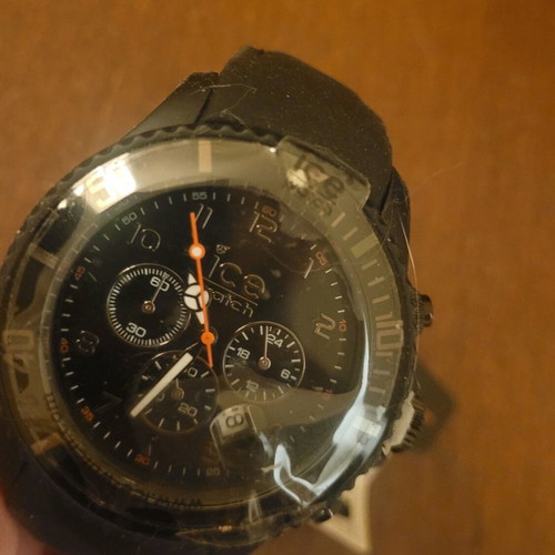 Ice-Watch Men's Chronograph Black Leather Strap watch used