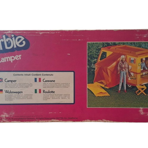 Vintage Mattel Barbie Camper used, rare collectible with box