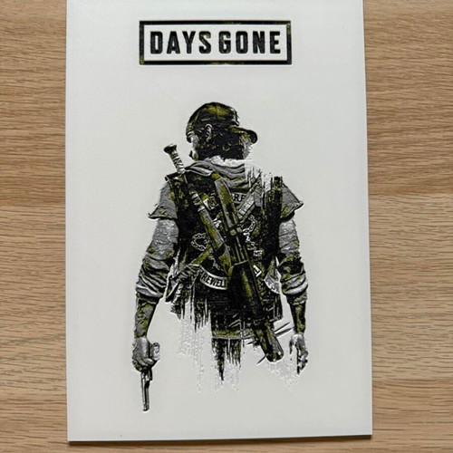 3D embossed image Days Gone new, 23x15.5cm with free stand