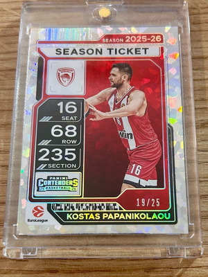Kostas Papanikolaou Panini Euroleague 2025-26 numbered card 19/25