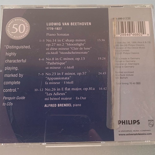 Beethoven Alfred Brendel Piano Sonatas CD used