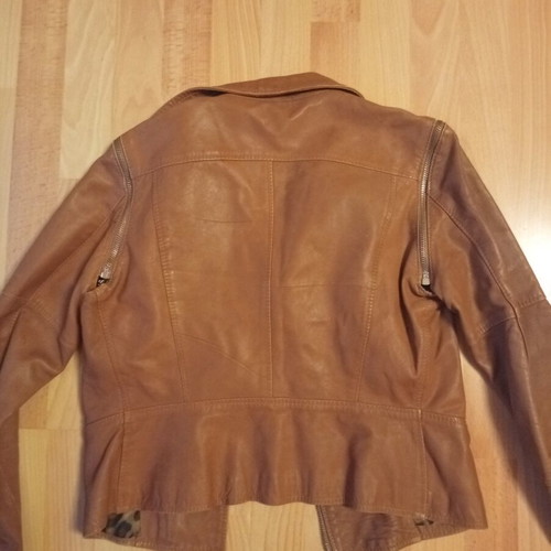 Denny Rose women's leather jacket used, size L, brown