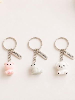 Cute Animal Companions Handmade Keychains with Inspirational Messages