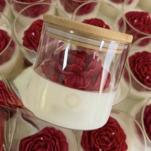 Decorative candle with lid new, customizable scent