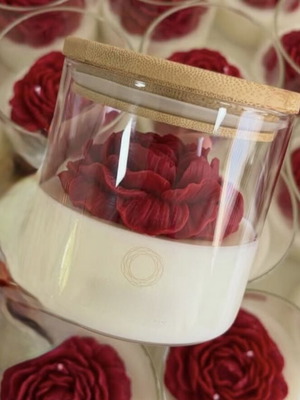 Decorative candle with lid new, customizable scent