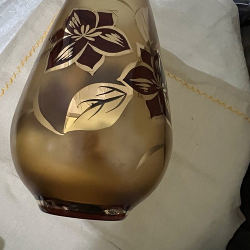 Vase new in brown gold vintage shades