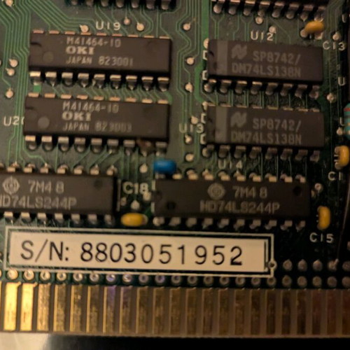 CGA Tulip Yamaha V6363 ISA 8 Bit 64kb 8088/8086 Graphics Card used