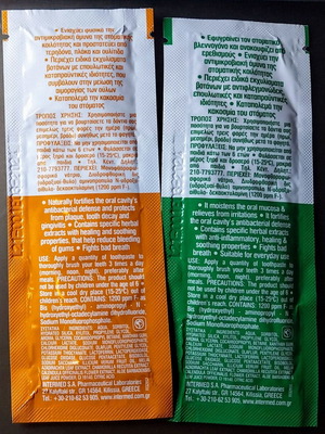 Intermed special toothpaste two samples new