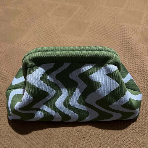 Knit clutch bag Shein new, blue and green