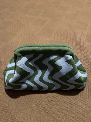 Knit clutch bag Shein new, blue and green