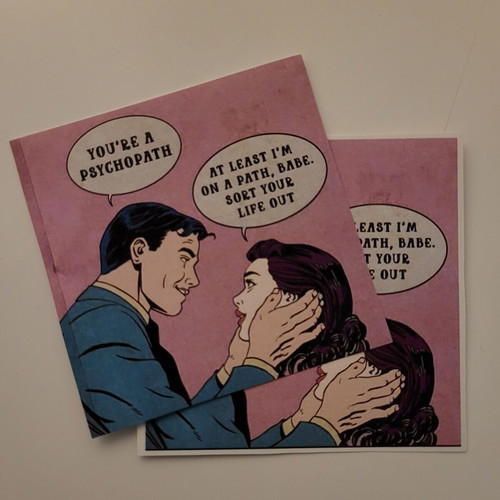Handmade pop art couple sticker "Life path" new