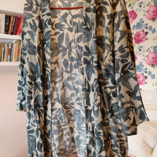 Kimono set medium 100% cotton like new, white and blue