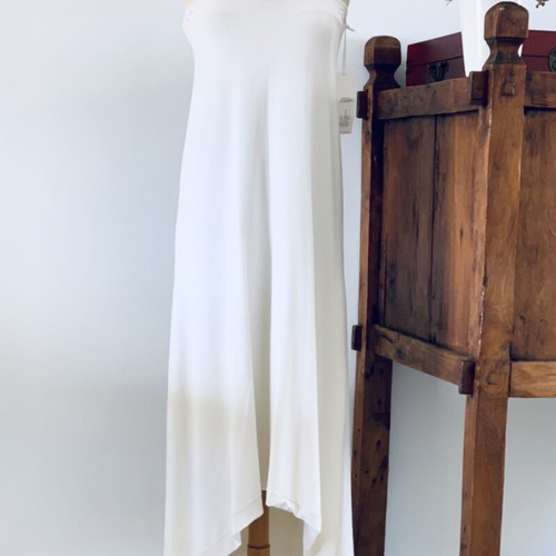 Ioanna Kourbela Asymmetric Long Strapless Dress new, white