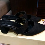 Evans black mule used, size 41.5, chunky heel