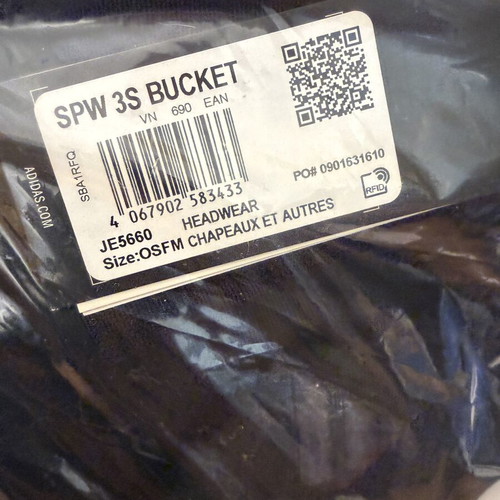 Adidas SPW 3-Stripes Bucket Hat brand new, black and white, one size
