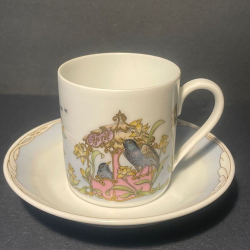 Hutschenreuther Ole Winther April Demitasse Cup and Saucer Set like new