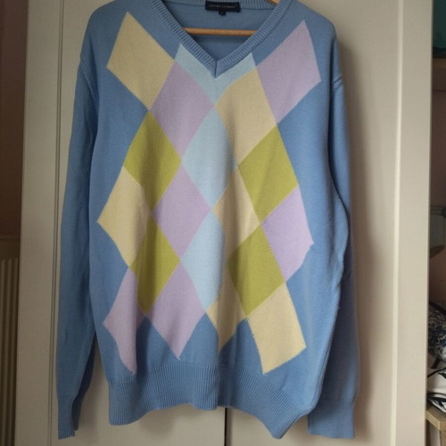 Oxford Company men's sweater XL with argyle pattern, used